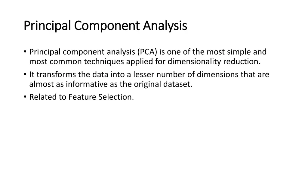 principal component analysis principal component