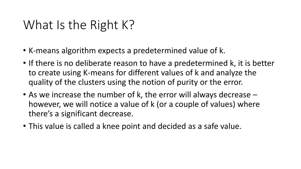 what is the right k