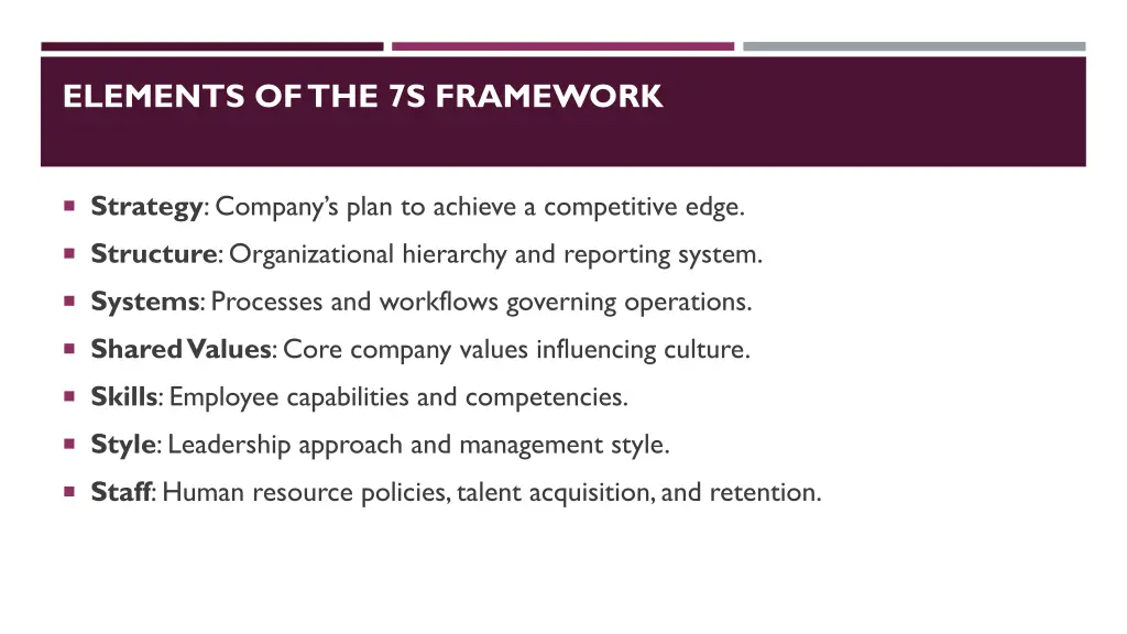 elements of the 7s framework