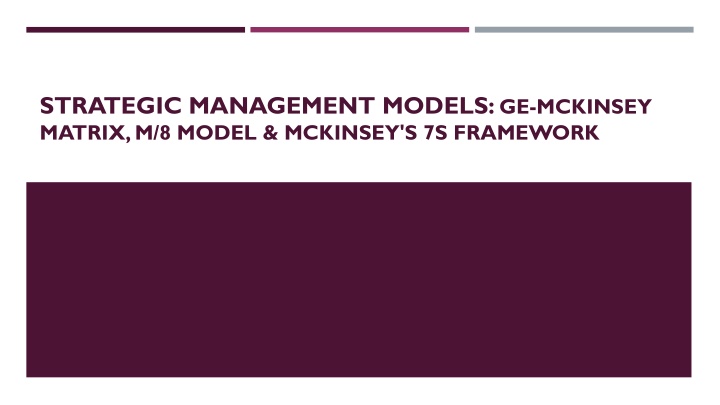 strategic management models ge mckinsey matrix