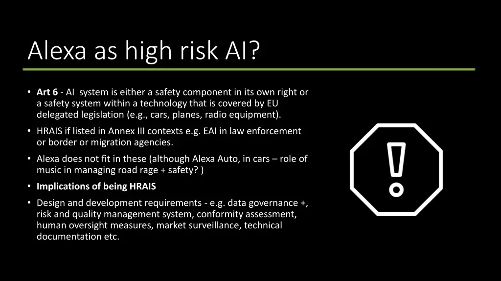 alexa as high risk ai