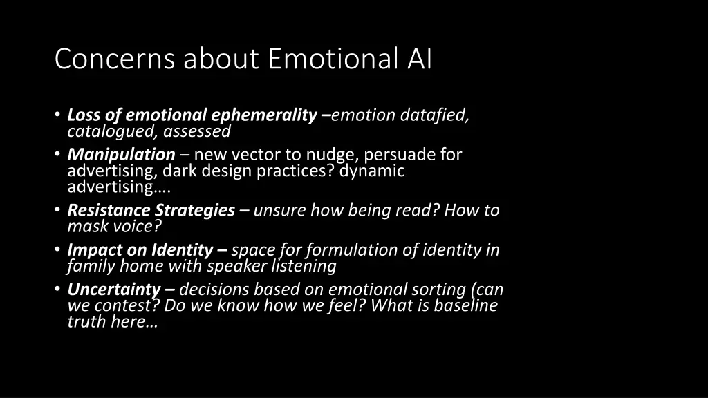 concerns about emotional ai