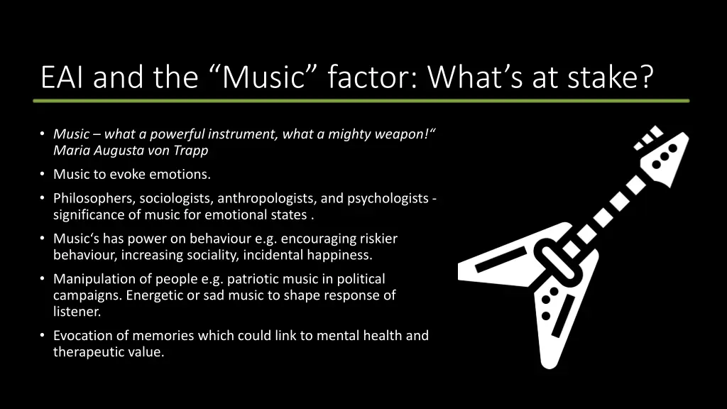 eai and the music factor what s at stake