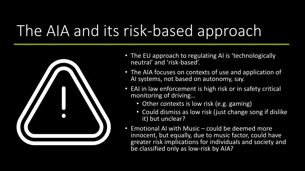 the aia and its risk based approach