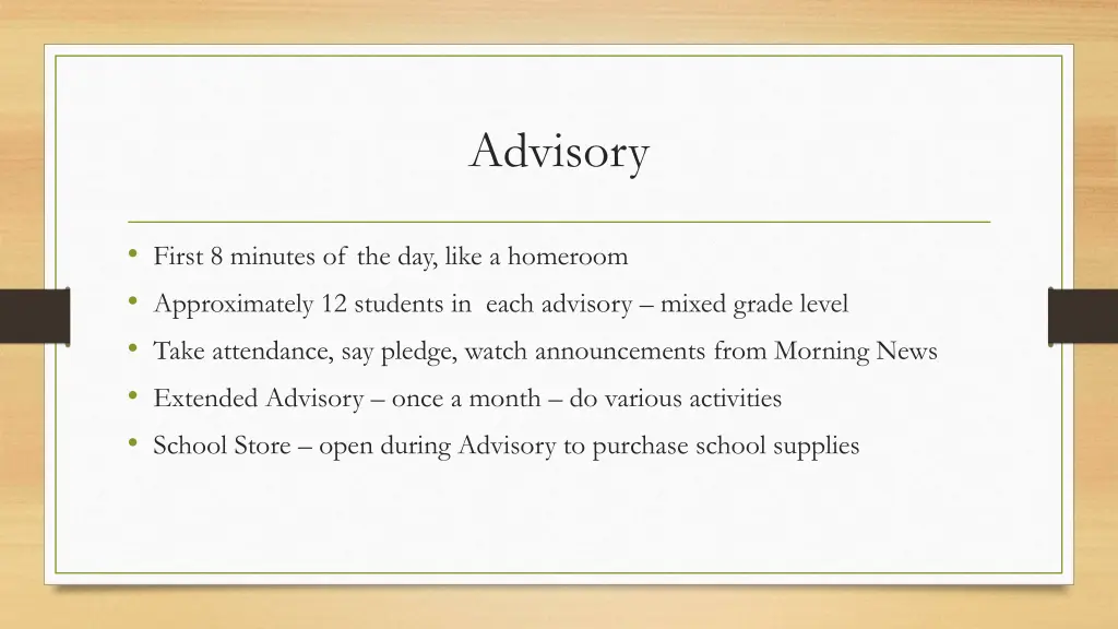 advisory