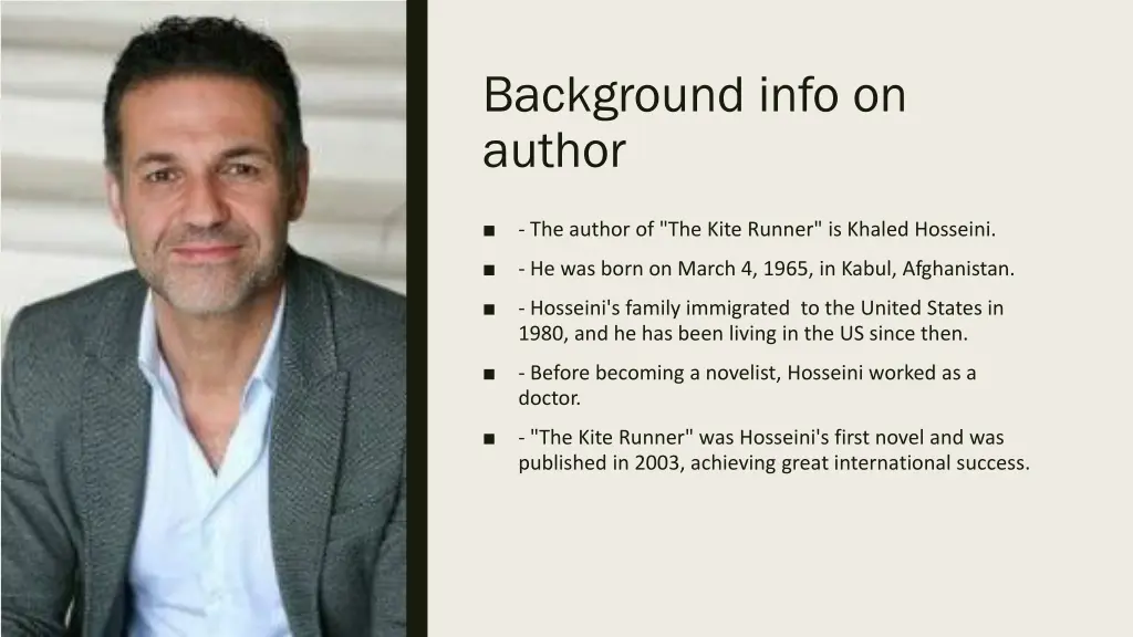 background info on author