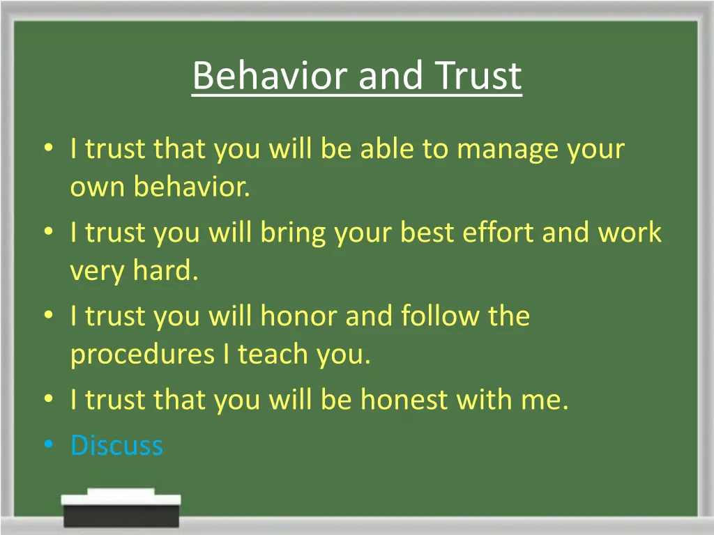 behavior and trust