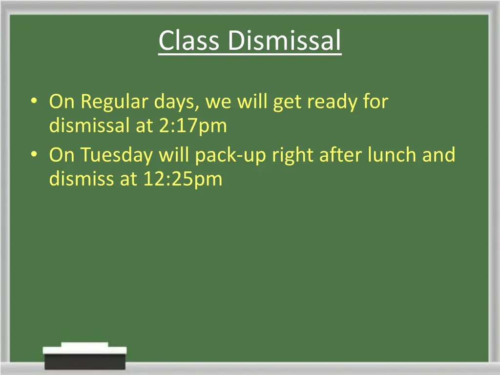 class dismissal