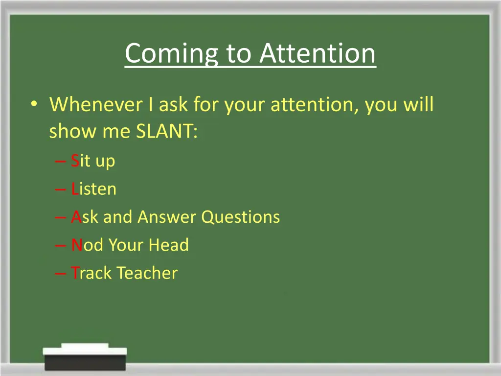 coming to attention