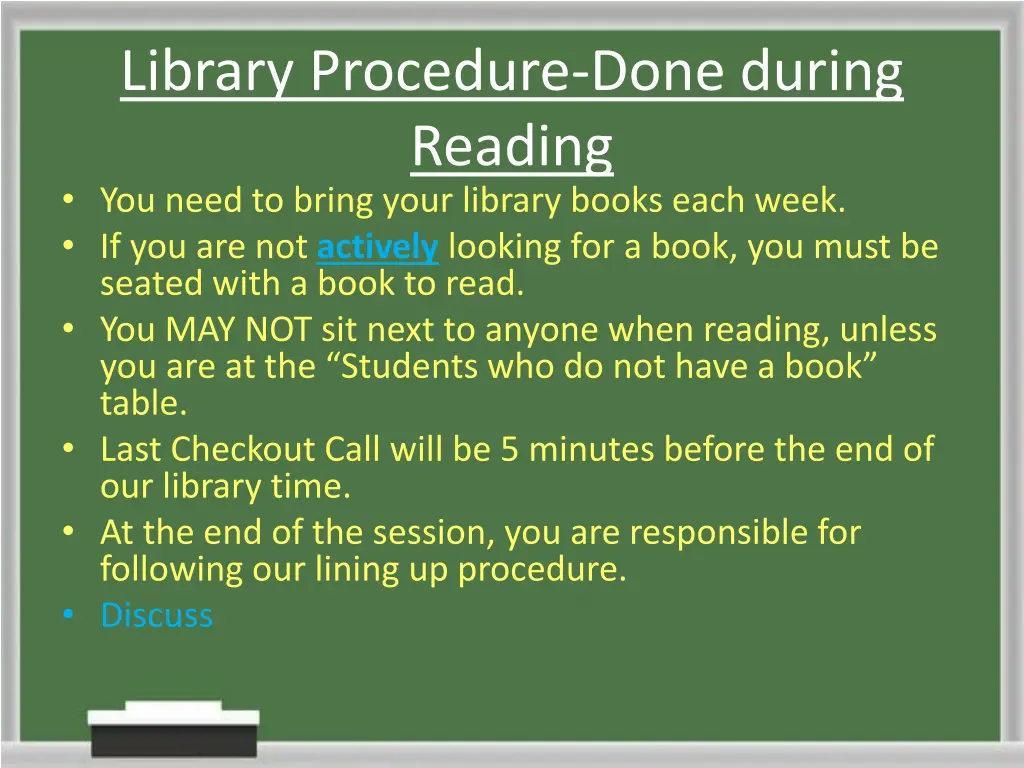 library procedure done during reading you need