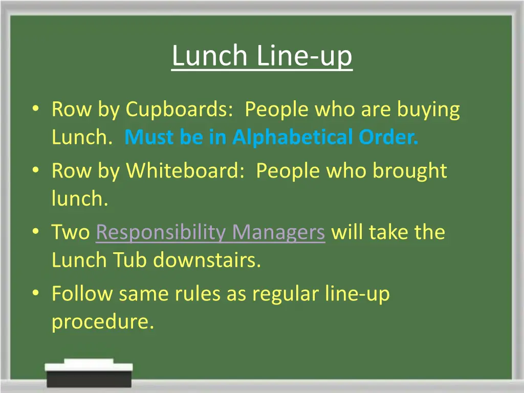 lunch line up