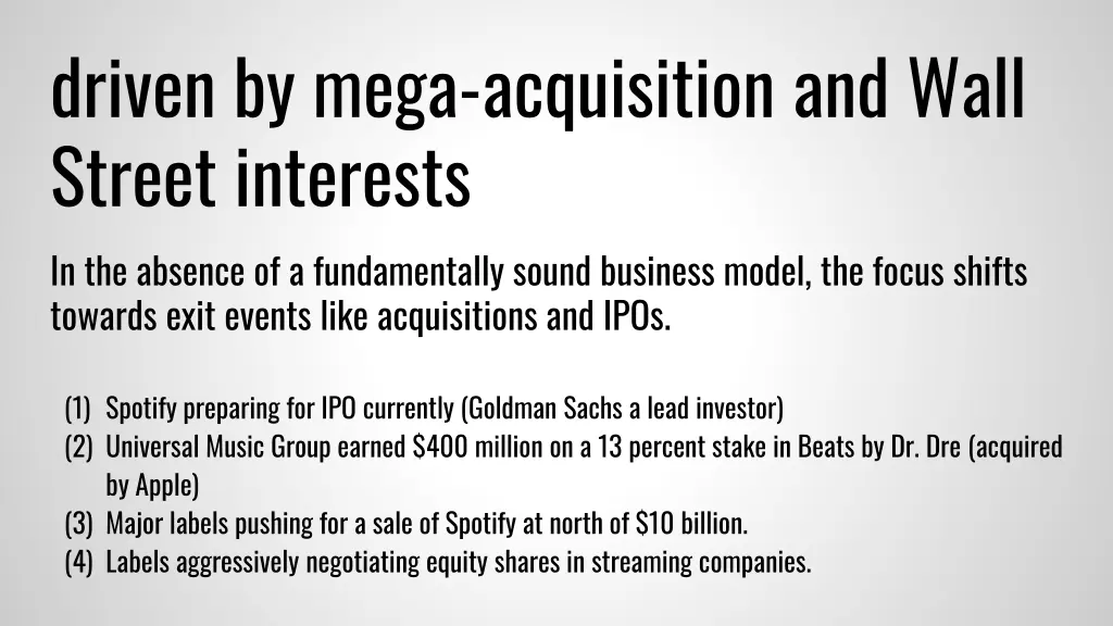 driven by mega acquisition and wall street