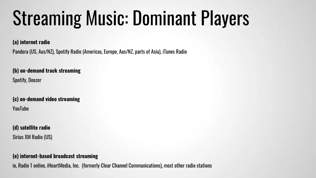 streaming music dominant players