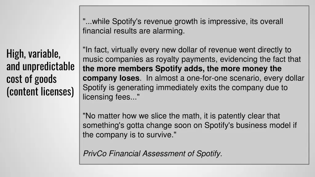 while spotify s revenue growth is impressive
