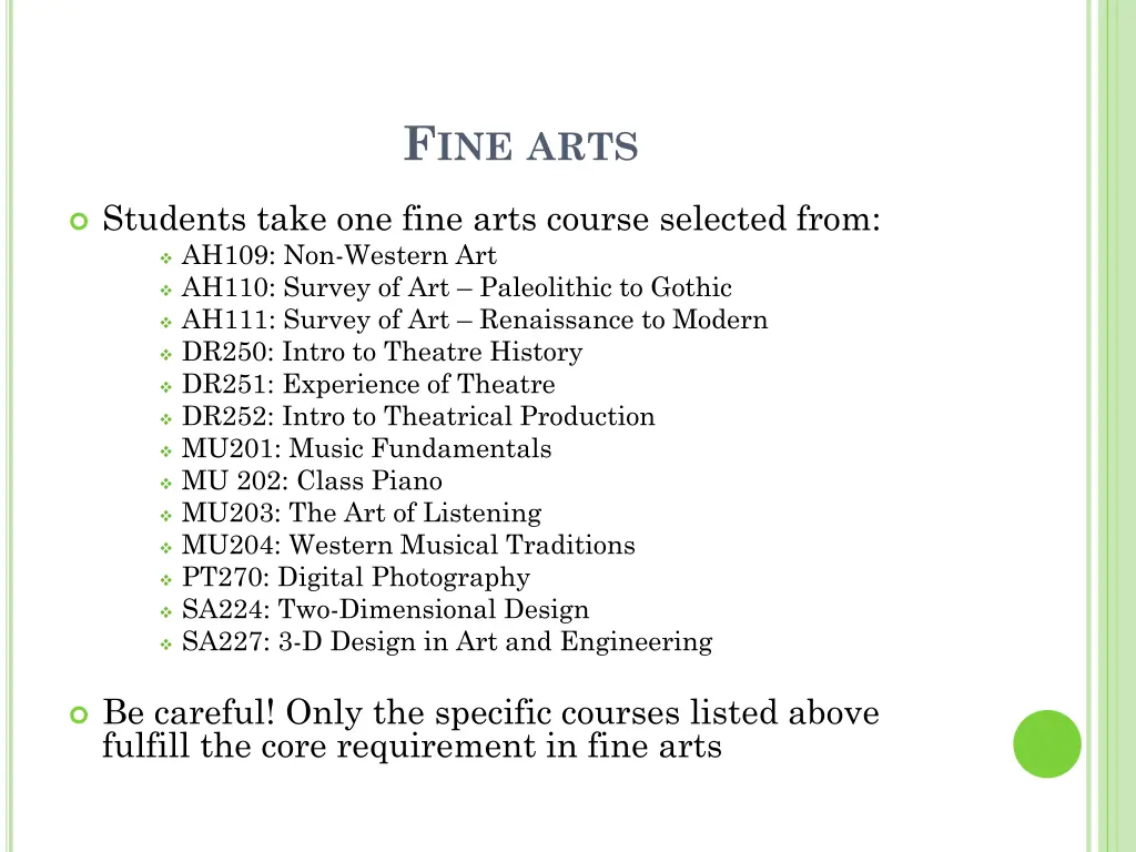 f ine arts