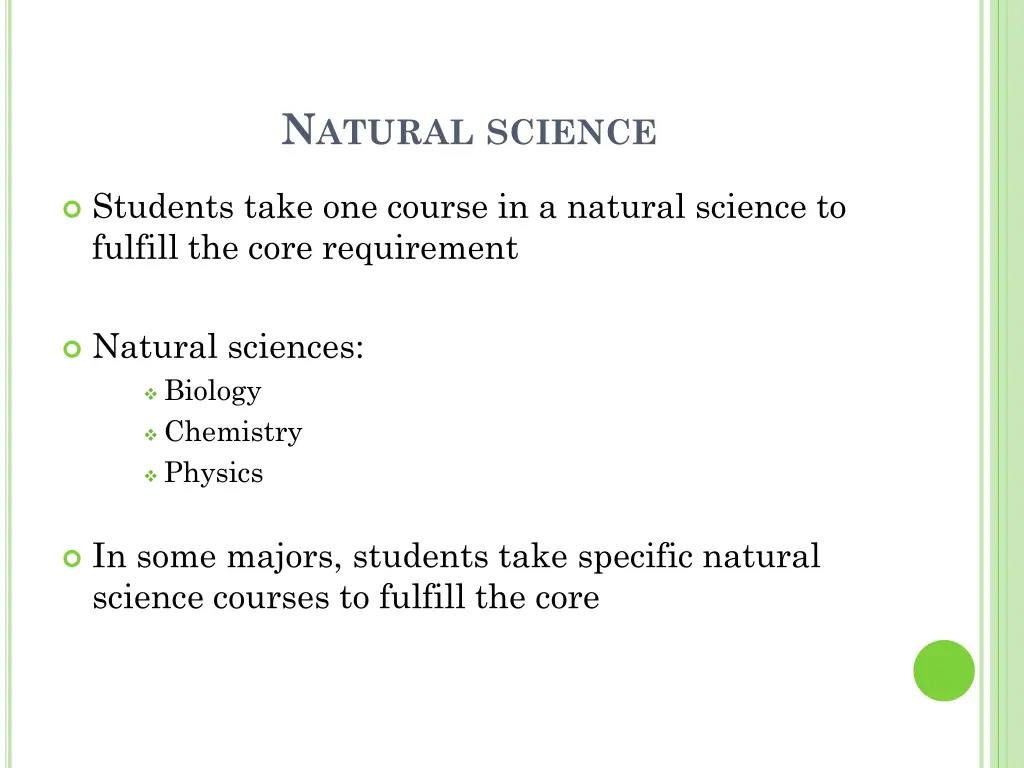 n atural science