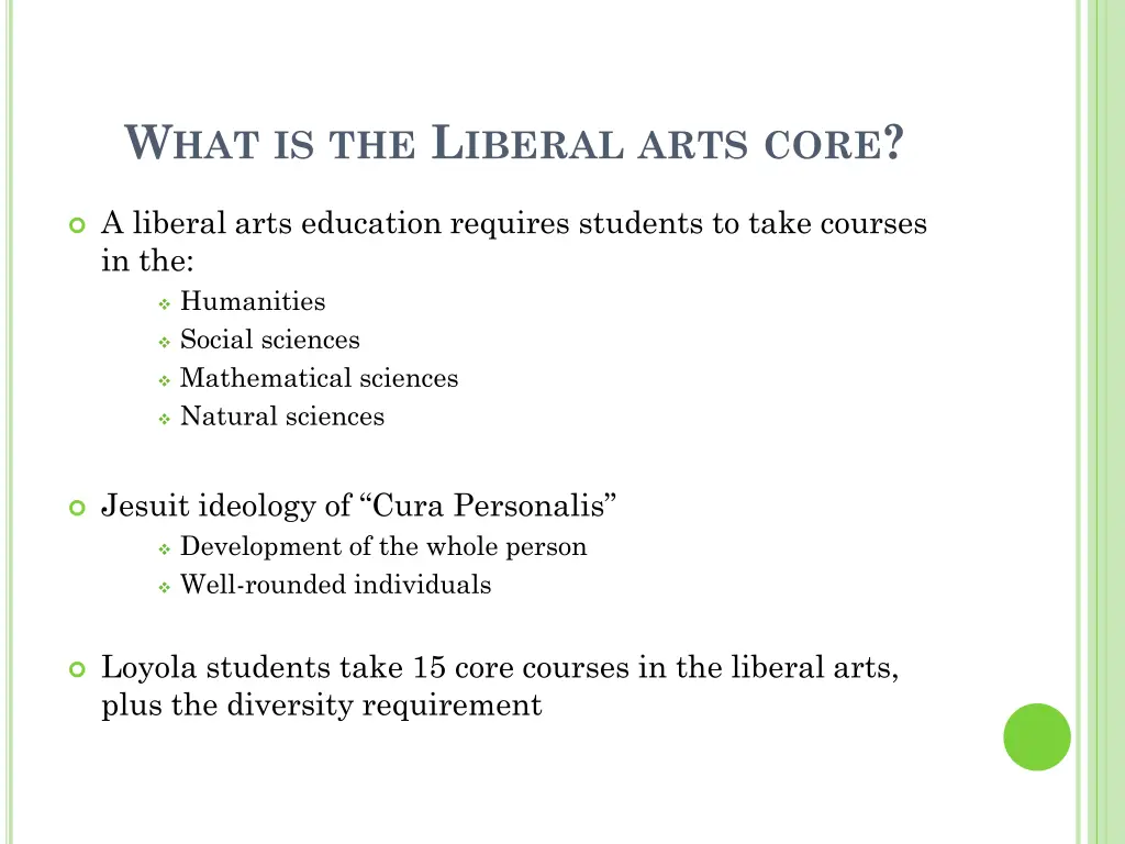 w hat is the l iberal arts core