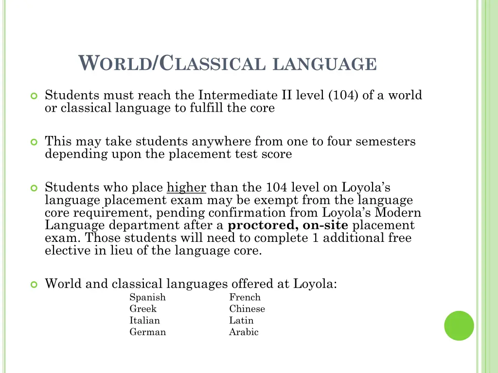 w orld c lassical language