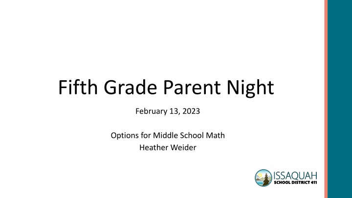 fifth grade parent night