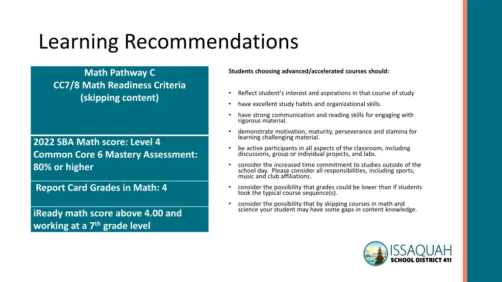 learning recommendations