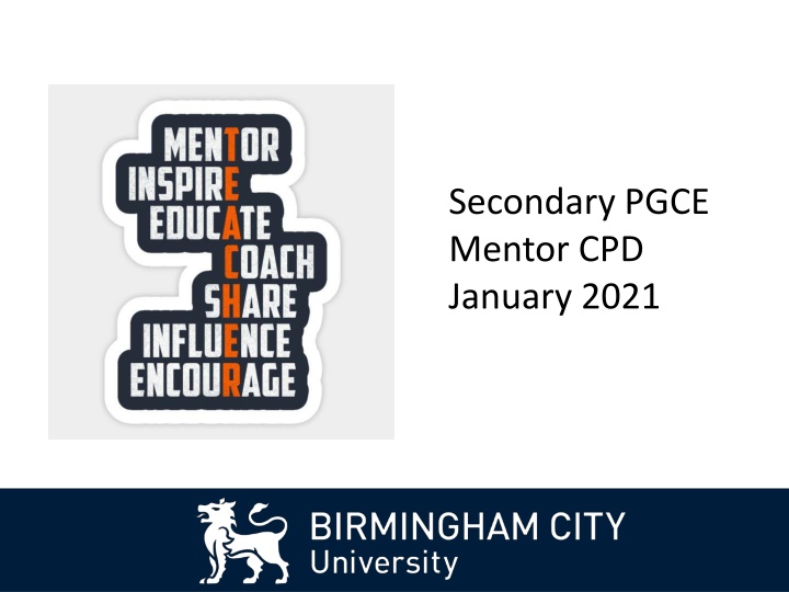 secondary pgce mentor cpd january 2021