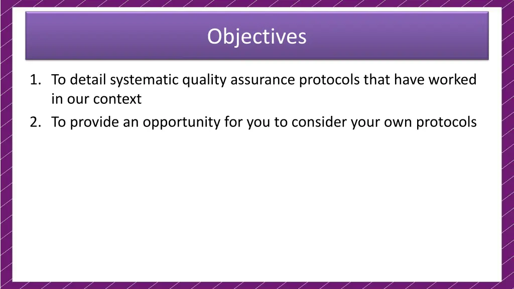 objectives