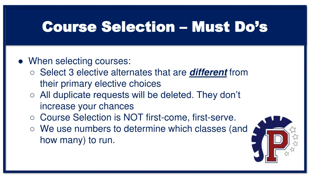course selection course selection must do s 1