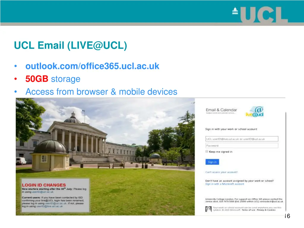 ucl email live@ucl