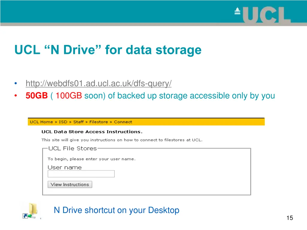 ucl n drive for data storage