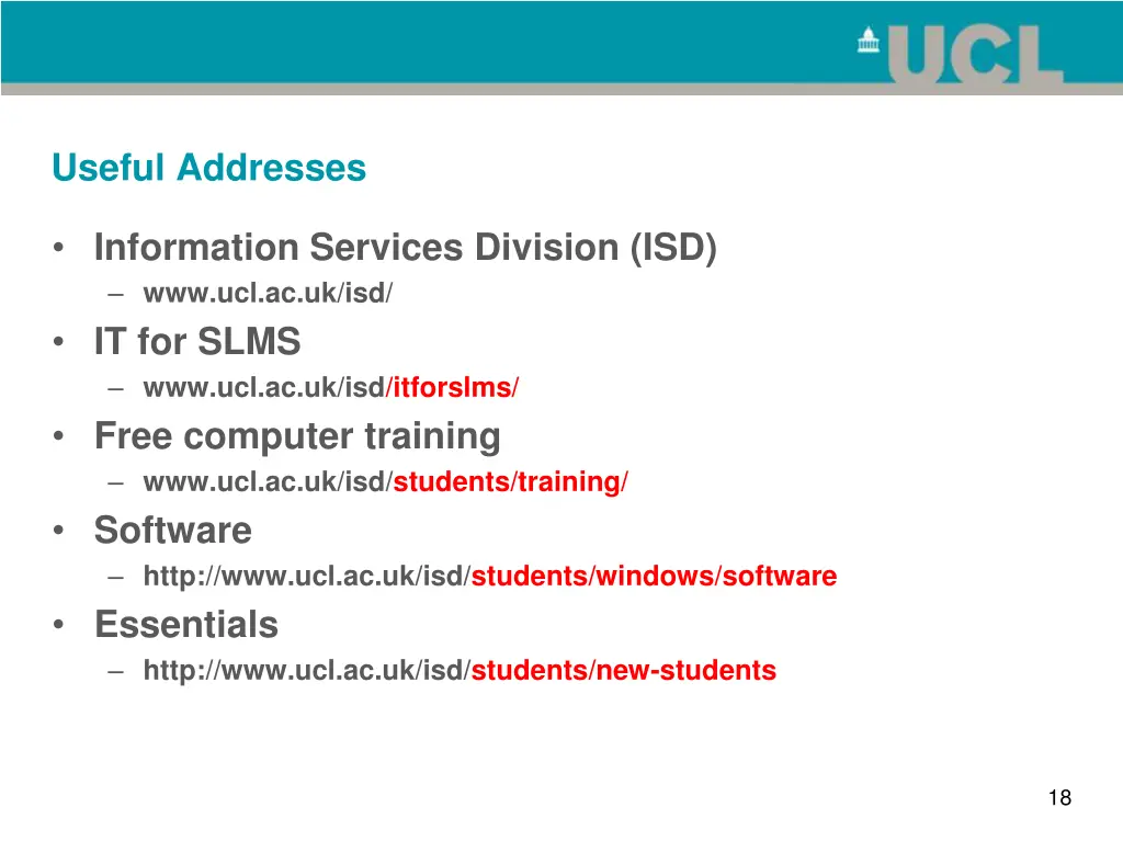 useful addresses