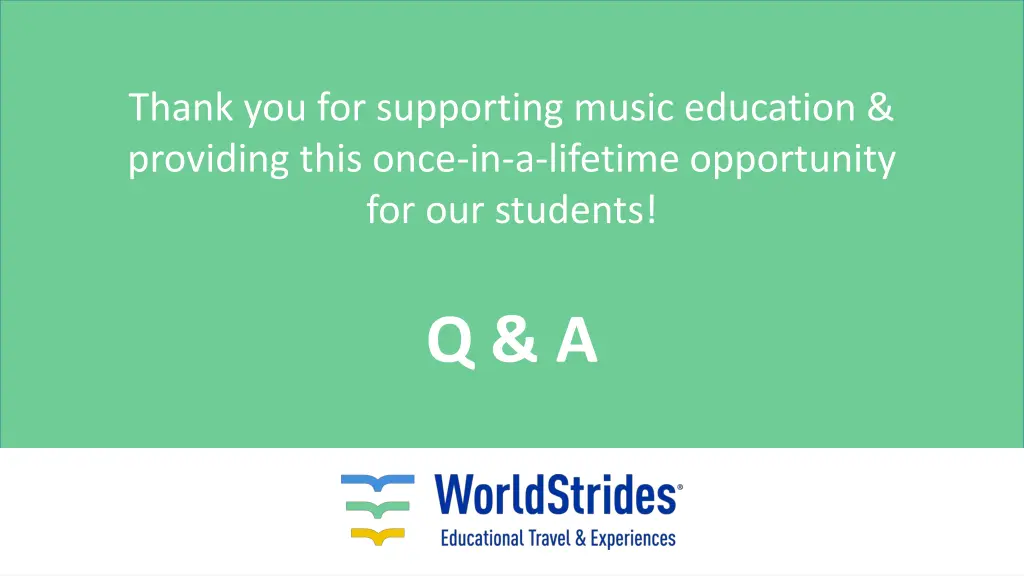 thank you for supporting music education