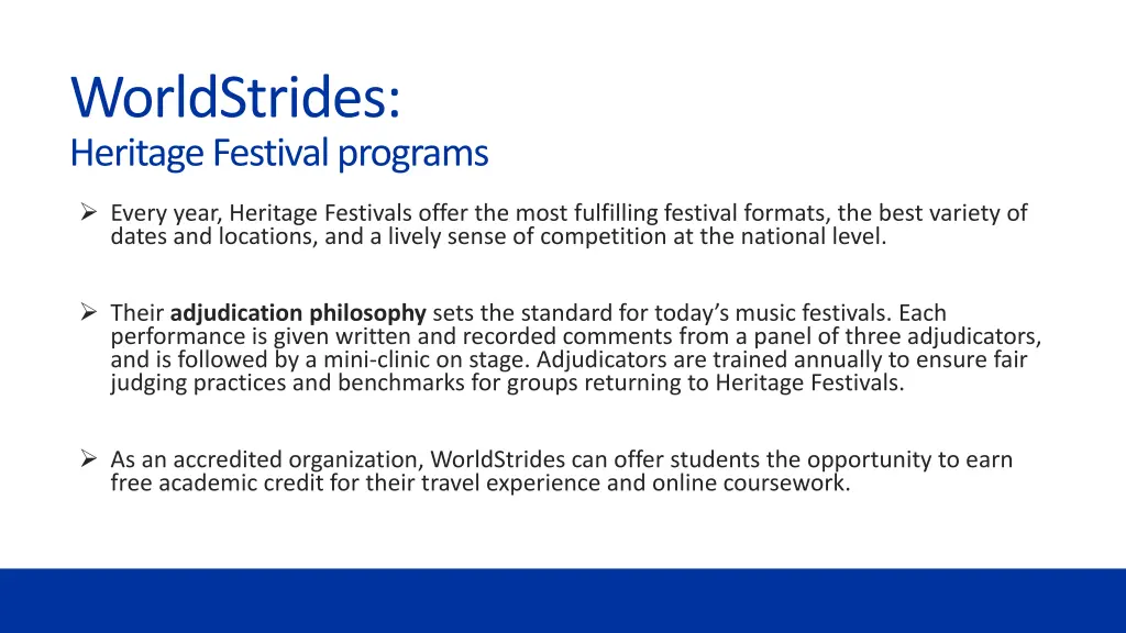 worldstrides heritage festival programs