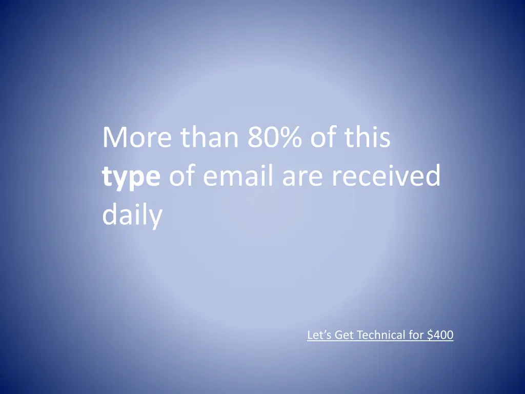 more than 80 of this type of email are received