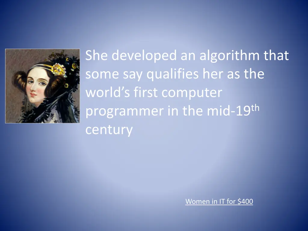she developed an algorithm that some