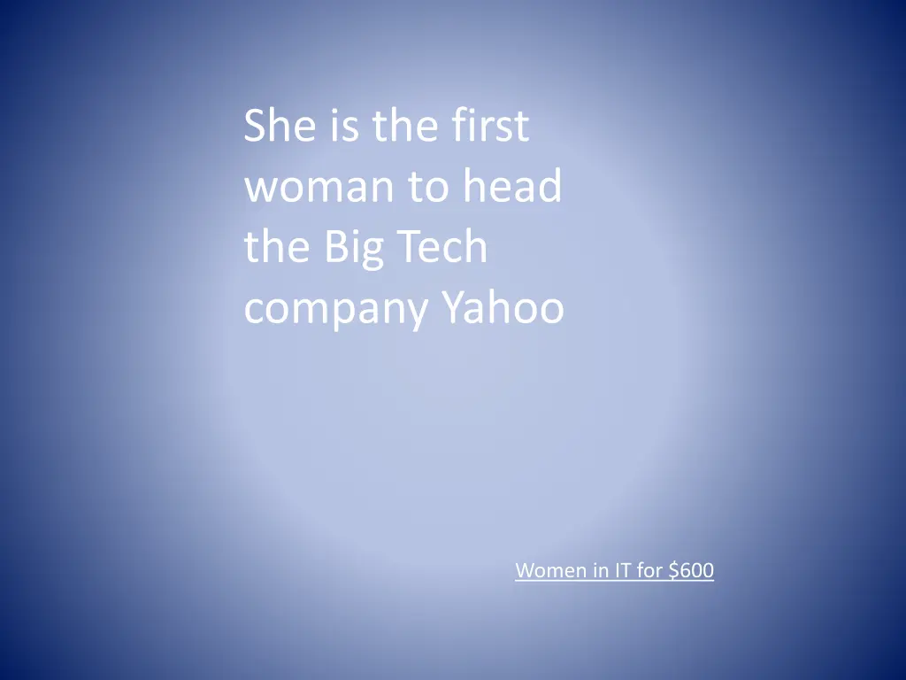 she is the first woman to head the big tech
