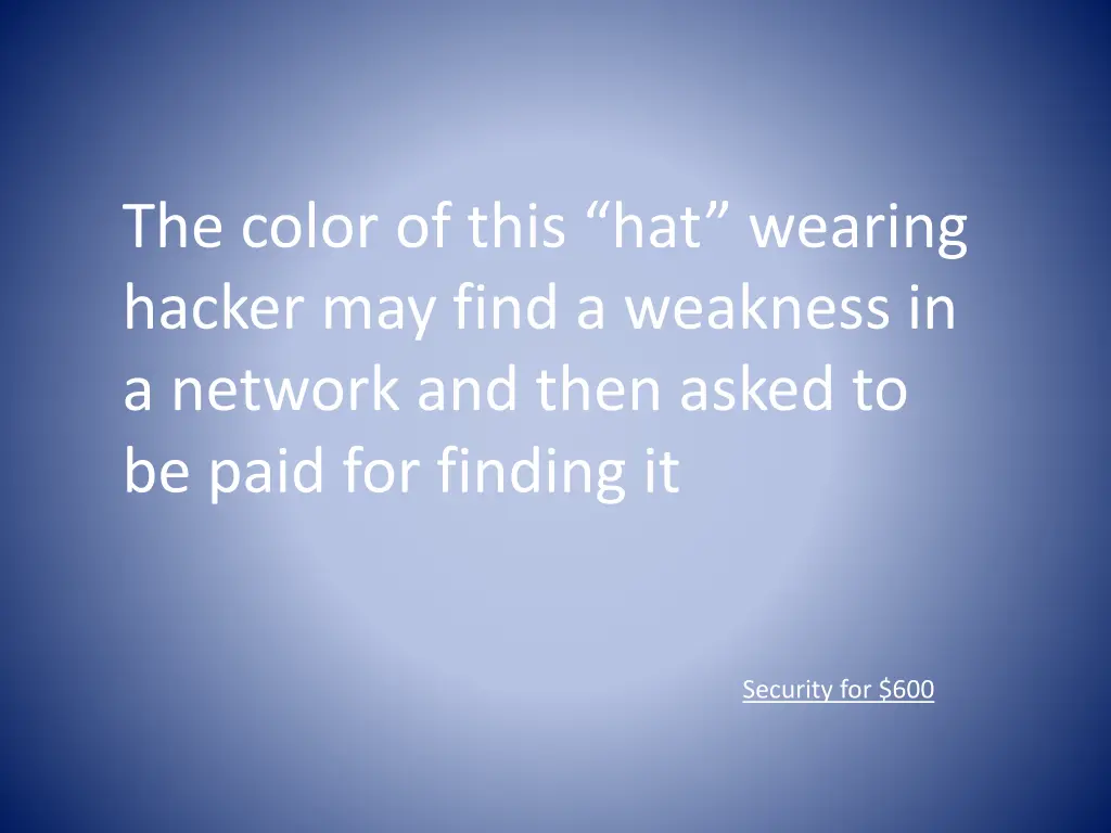 the color of this hat wearing hacker may find