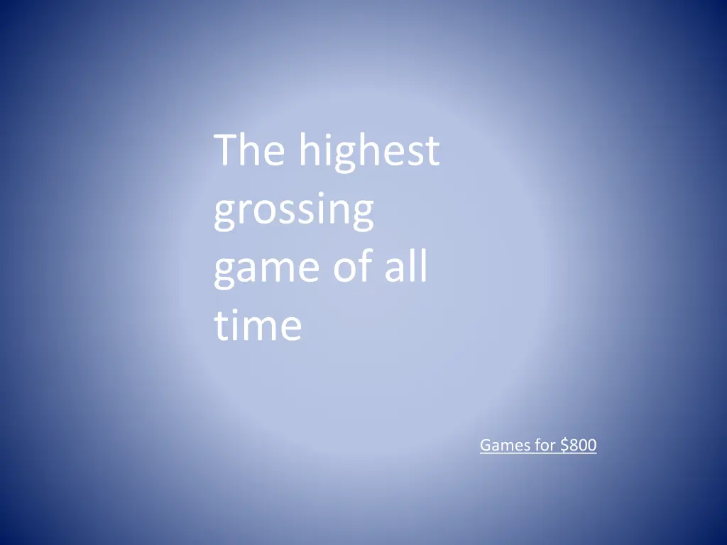 the highest grossing game of all time