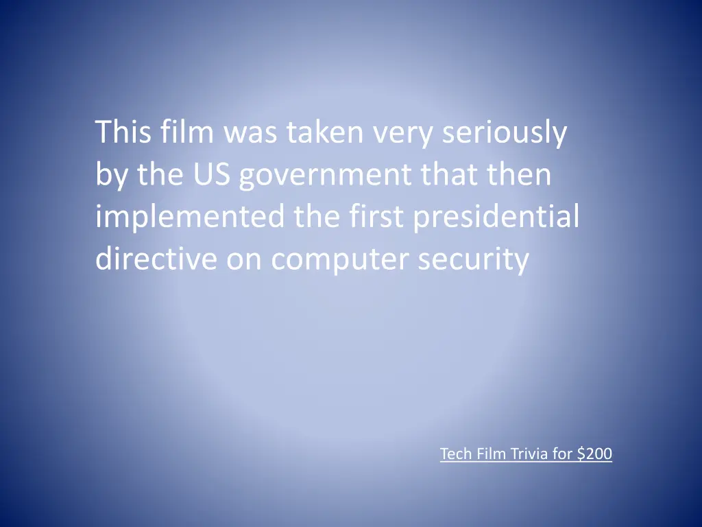 this film was taken very seriously