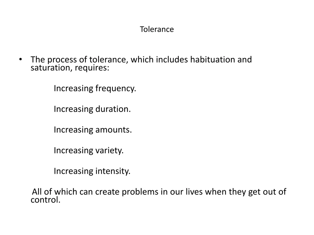 tolerance