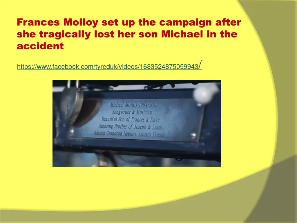 frances molloy set up the campaign after