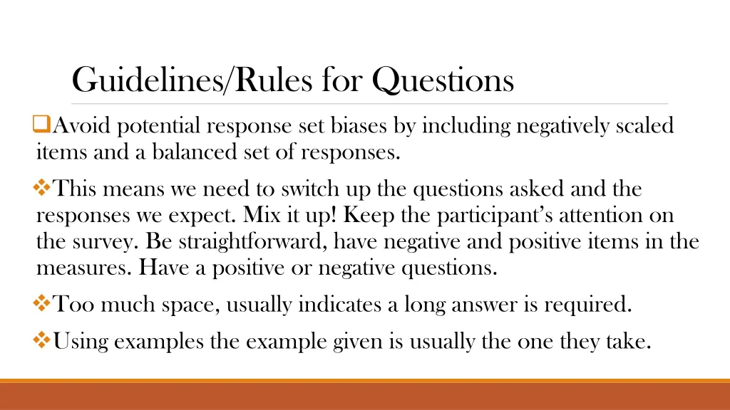 guidelines rules for questions avoid potential