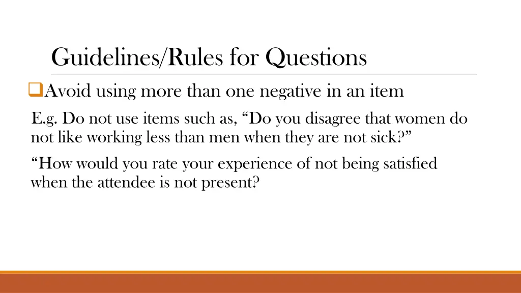 guidelines rules for questions avoid using more
