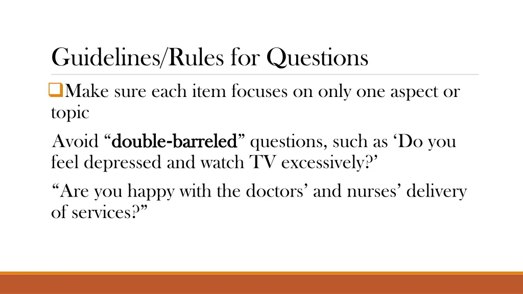 guidelines rules for questions make sure each