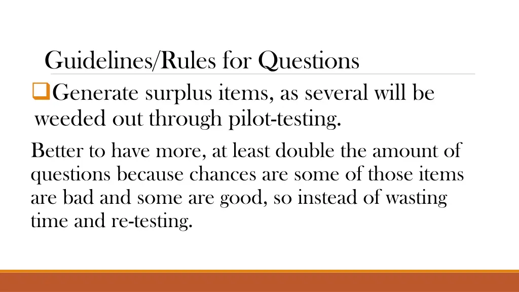 guidelines rules for questions
