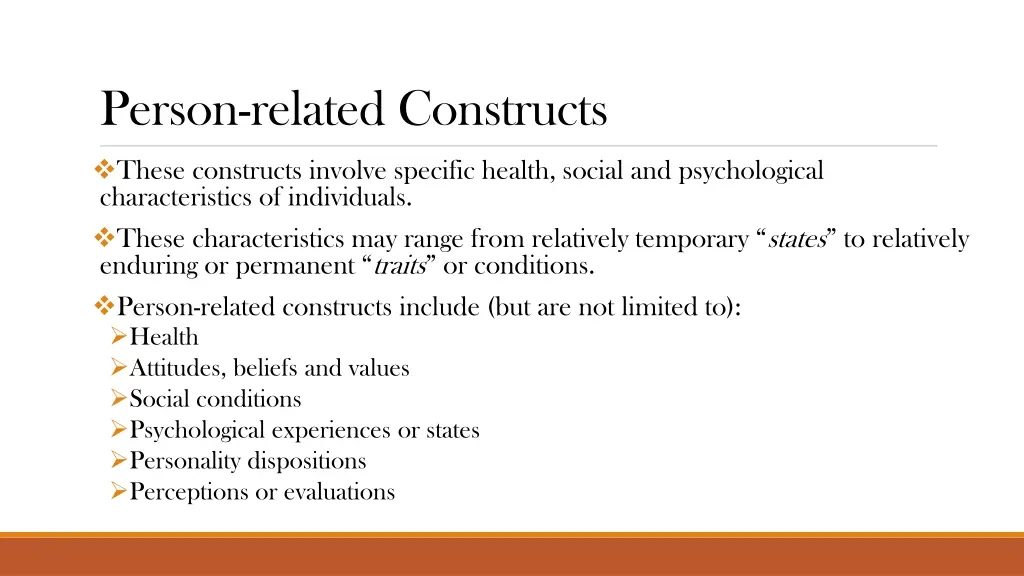 person related constructs