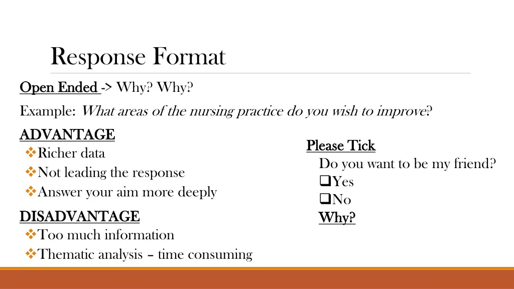 response format