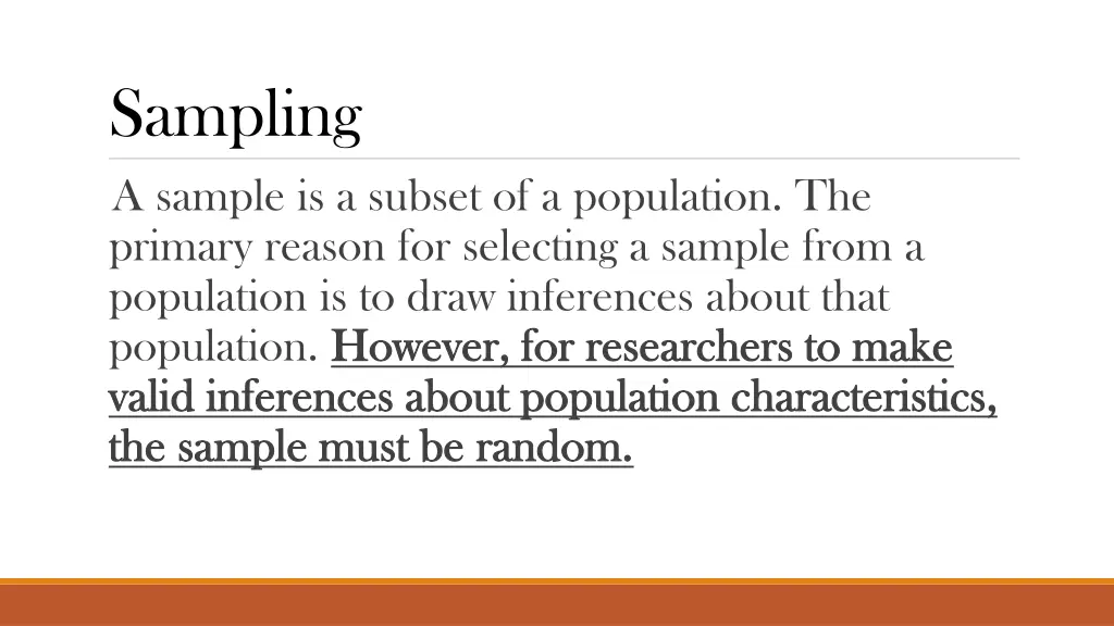 sampling a sample is a subset of a population