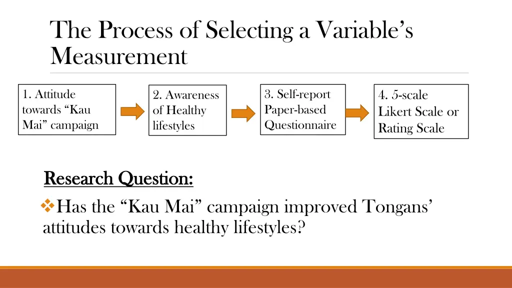 the process of selecting a variable s measurement 1