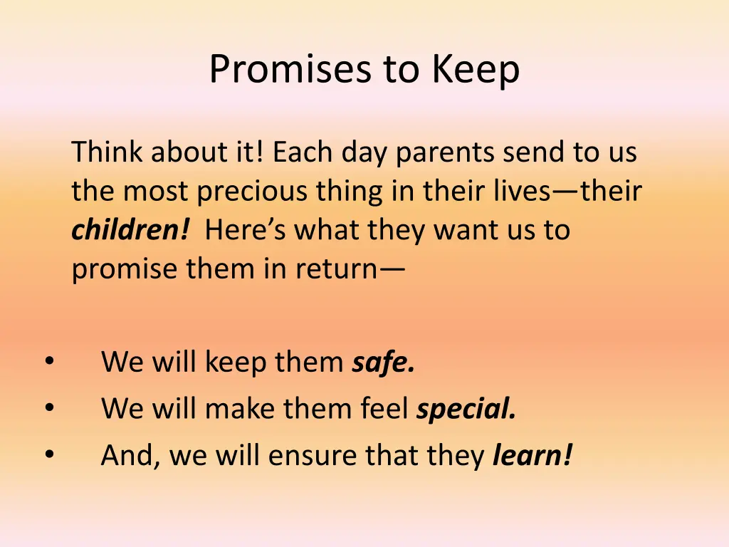 promises to keep