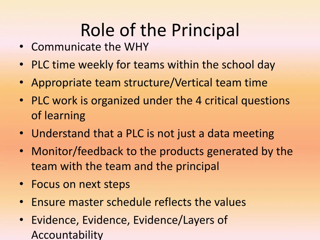 role of the principal communicate
